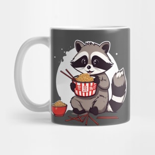 Cute Raccoon Eating Instant Noodle Cup Mug